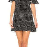 Saloni Amelia Neoprene Mini Polka Dot Dress Black White Size 6 Photo 0
