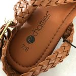 Chatties Womens Sandals Strappy Faux Leather Braided Brown Buckle Size 7 Photo 4