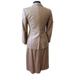 Vintage 80s Brown Blazer Gold Button Midi Skirt Suit Van Julian 6 Single Breast Tan Photo 7