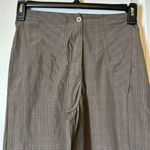 Womens Lilith Brown Plaid Checker Wide Leg Crop Capri Pants Size Small EUC #5109 Photo 1