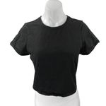 Madewell Women's Black Short Sleeve Crew Neck Baby Tee T Shirt Crop Top Size M Photo 0
