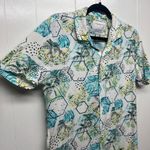 Denim & Flower  Artsy Button Front Women's Short Sleeve Shirt Size Medium Photo 4
