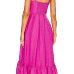 Jonathan Simkhai Kitzia Linen Cover Ups Bustier Midi Dress Tiered Size M Pink Size M Photo 1