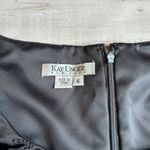 Kay Unger  Dark Charcoal Gray Beaded Floral Formal Dress Size 6 Photo 5