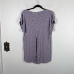 LOGO By Lori Goldstein LOGO Lori Goldstein Women's Purple Space Dye Ribbed Split Back Pocket T-shirt M Photo 6