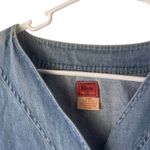 Kikomo Vintage Women's Plus Size 24W Denim Western Button‎ Up Sleeveless Shirt Blue Photo 3