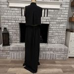 Intermix  100% Silk Black Maxi Dress Button Down Avante Garde Cut Out Small Milit Photo 6