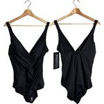 MiracleSuit  Oceanus One Piece Swimsuit Women's 16 Black Slimming Swim Beach NWT Photo 3