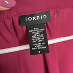 Torrid size 5 Fuchsia Lace Cap Sleeve Georgette Pull Over Blouse Photo 3
