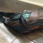 Vintage Leather Patchwork Fanny Pack Belt Bag, Retro, 1980’s Blue Photo 4