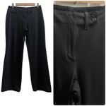 Eileen Fisher  Black Ponte Knit Stretch Pocket Zip Button Pant Small Lagenlook Photo 1