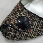 Anne Michelle Black Multicolor Tweed Open Toe Pumps Size 8 Photo 12