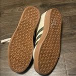 Adidas Women’s  Gazelle Ivory Sneakers with Dark Green Stripes, Size 7 Photo 7