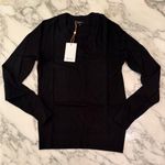 Quince NWT  Black Lightweight Cotton Cashmere V-Neck Sweater Size XS Photo 4