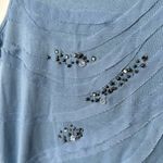 Anne Klein Sport Women's Size XXL Tank Top Blouse Beaded Blue Ribbed Photo 3