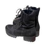 Nasty Gal Black Suede Faux Leather Tie Up Combat High Top Heeled Boots size 7 Photo 4