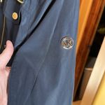 Michael Kors Trench Coat Navy Blue with Purple Lining & Gold Hardware Size Small Photo 7