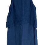 Pure Jill Womens Blue Sleeveless Layered Linen Dress M lagenlook layering boho Size M Photo 0
