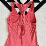 Anthropologie Maeve x Melanie Lace Up Racerback Knit Maxi Dress in Coral Small Photo 8