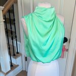 Pretty Garden Mint Green Silky Sleeveless High Neck Bubble Hem Top New Photo 2