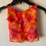 SheIn orange and pink floral two piece skirt set Photo 4
