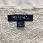 American Eagle  Outfitters Soft & Sexy White Long Sleeve Top Lace Back Size S Photo 4