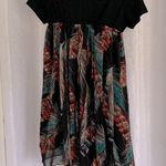 FEATHER CHIFFON ASYMMETRICAL Top/Dress Sz: S Black Photo 1
