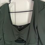 ZARA  Green Fitted Ruched Cut Out Crop Top Photo 1