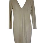 Bebe  Faux Suede long Sleeve BodyCon Cream Dress M Photo 1