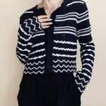 House of Harlow 1960 Navy & White Striped Knit Cropped Cardigan Sweater NWT Photo 1