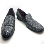 Marc Jacobs  BLACK & SILVER GLITTER "ZOE"  LEATHER & FABRIC LOAFER SHOES (38.5) Photo 3