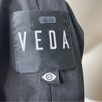 VEDA Leather Sleeve Smoke Blazer Jacket sz M Size M Photo 8