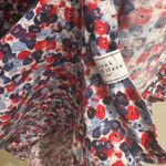 Frank & Eileen Frank Eileen Rose Linen Button Up Shirt Red Blue Floral Print Women L Photo 6