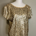 EXPRESS  Gold Sequin Blouse Photo 0