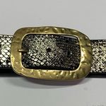 3D metallic and black gold buckle belt NWOT Photo 0