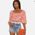 Sanctuary NWT ‎  Pink Floral Top Square Neck Bohemian Puff Sleeves Size 3X Photo 1