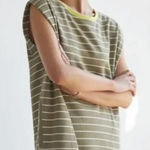 Anthropologie Daily Practice Tee Dress Striped Light Fleece Green Size Large Photo 0