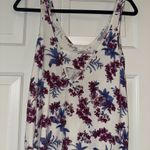 American Eagle White Floral Tank Top Photo 1