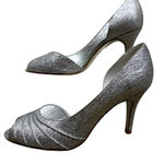 Adrianna Papell Heels Women 6.5M Silver-tone D’Orsay Stiletto Peep-toe Photo 0