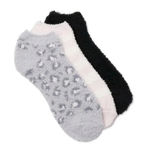 secret treasures  Women's Leopard Low Cut‎ Cozy Socks, 3 Pair Shoe Size 4-10​​​ Photo 2