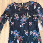 Bisou Bisou NWT  Dress Michele Bohbot Black Floral Midi laceFitting Dress Size 14 Photo 1