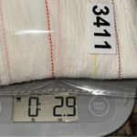 Ava James Women’s Size XL Cream Striped Cotton Blend Tie Hem Button Up Shirt Photo 5