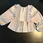 American Eagle  Outfitters Boho Top in Blue and Cream Photo 5