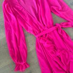 LPA  hot pink ruffle duster belted sheer Photo 3