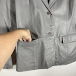 Chadwick's Classic Leather Jacket Blazer  Women’s Size 12 Gray Grey Photo 2