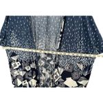 SJS Kimono Cardigan Womens 2XL Blue Geometric Open Front Relaxed Layering Flowy Size 2X Photo 5