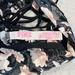 PINK Romantic Floral Lace‎ Bralette Black Pink Lined Padded Bra Top Womens XS Photo 9
