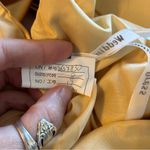 NWOT gold satin one shoulder prom dress with bow on shoulder back slit size 8 Photo 5