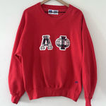 Russell Athletic Vtg USA made 90's Alpha Phi Sorority  Sweatshirt L Red Plaid Photo 0