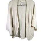 Athleta Women's Beige Open Front Cardigan Dolman Sleeve Pockets Size L Photo 0